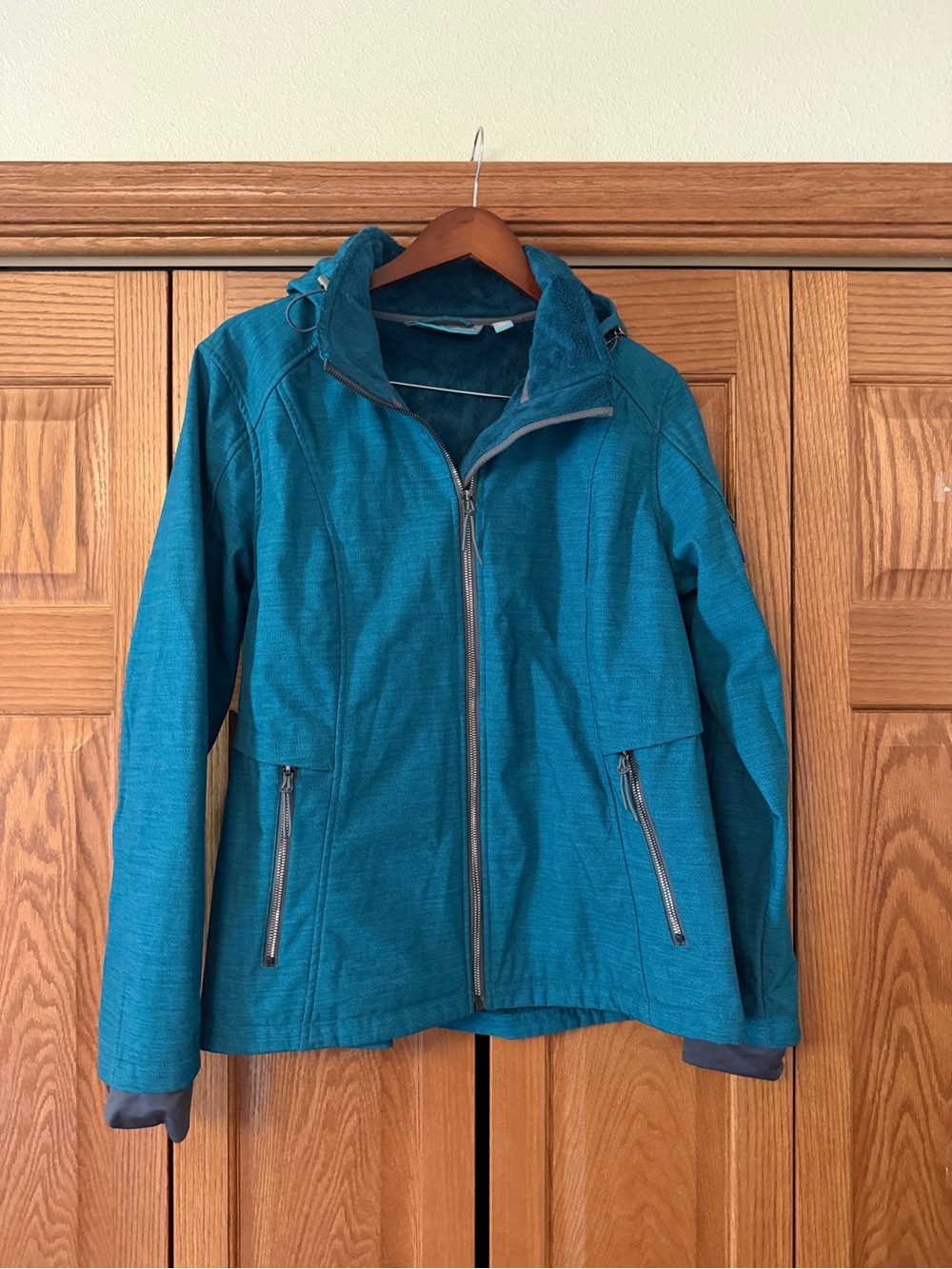 Free Country Teal Utility Softshell Jacket with Hood